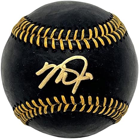 מייק פורל לוס אנג'לס מלאכים חתמו על שחור רשמי MLB בייסבול MLB אותנטי - כדורי חתימה