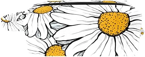 תיק קוסמטי של TbouoBt לנשים, תיקי איפור מרווחים מרחבים כיס טאלטיקה מתנה, פרח פרחוני חיננית לבנה