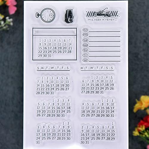 לוח השנה של DDoujoy לוח שנה חודשי חותמות ברורות לקישוט כרטיסים וספריית DIY 2111562