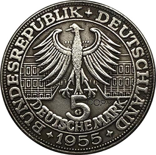 גרמניה 1955 5 Dem Copy Coin 29 ממ מתנה מטבע מטבע חידוש