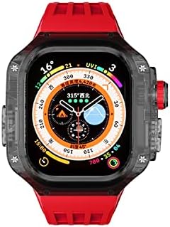 TWRQA 49 ממ אולטרה מארז+רצועת שעון ספורט עבור Apple Watch Watch Ultra Extrification Chodification CASE שקוף עבור IWatch Series Silicone