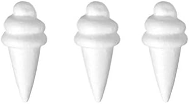 Nuobesty 6 PCS כדורי קצף לבן גלידה בצורת קרן קלקר קלקר כדורי מלאכה גלידה צעצוע גלידה לילדים מלאכת DIY