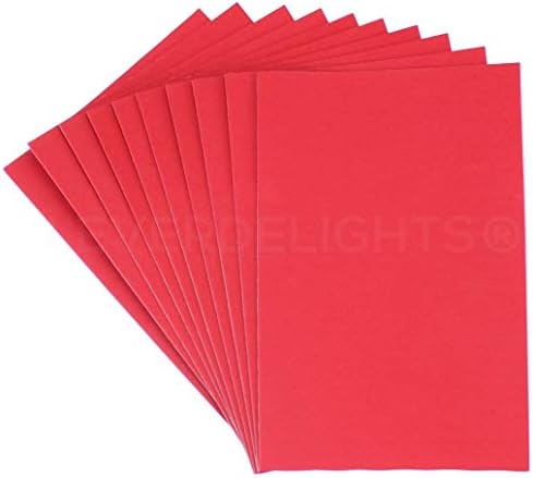 10 חבילות - Cleverdelights 8 x 12 גיליונות קצף - אדום - גיליונות מלאכה גדולים של דבק עצמי