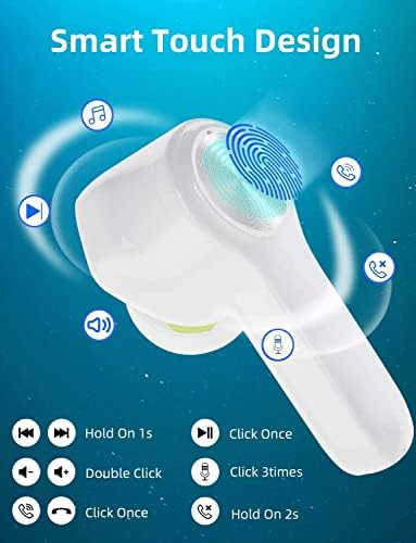 XLeader אוזניות אלחוטיות Pro Hifi bass חכמה מגע חכם אוזניות Bluetooth עם USB-C טעינה מארז מיקרופון 48H Playtime TIP