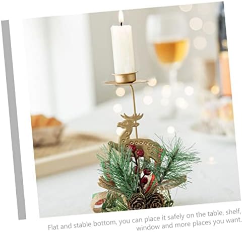 קליספיד חג המולד ברזל פמוט אוכל חדר שולחן דקור מגשי דקורטיבי שולחן טופר חג המולד שולחן מרכזי חתונה פמוט חג המולד תה אור מחזיק פמוט קישוט