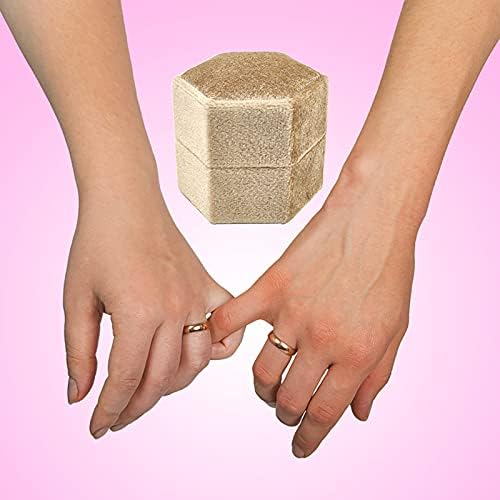 תיבת טבעת תכשיטים קטיפה של Tboxbo עם מכסה נישואין מנותק מארז נישוא