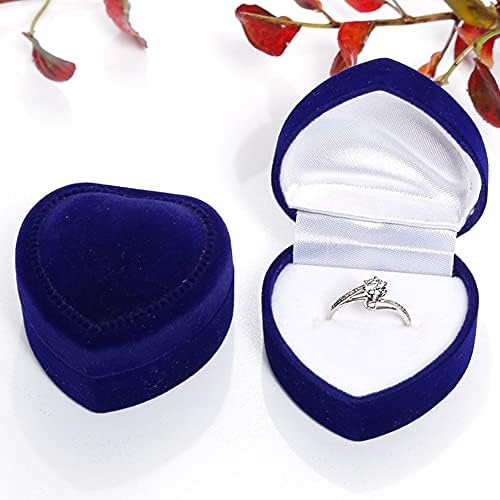 2 חתיכות לב בצורת טבעת תיבת לב בצורת עגיל תיבת טבעת תצוגת תיבת תכשיטי טבעת תיבת מקרה תכשיטי אריזת מתנה מקרה עבור טבעת עגיל באופן אירוסין