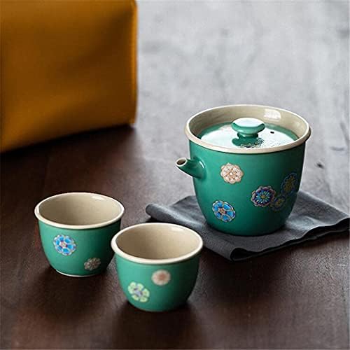 קומקום 1 סיר 2 כוסות מדבקות בעבודת יד סט תה נייד