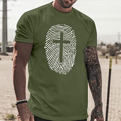 HDDK קיץ חייל חייל שרוול קצר טביעת טביעת אצבע אמונה ישו ישו הדפס חוצה חולצת טיול אימון אימון ספורט טי עליון