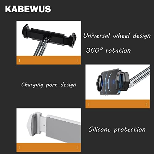 טבליות Kabewus Stand מתכוונן רב-זווית מתכווננת 5 ציר ציר מתקפלת מתקפלת סגסוגת סגסוגת סגסוגת טבליות תמיכה בווידיאו סוגר וידאו סוגר עליון