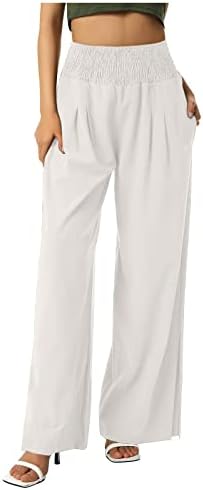 מכנסי פשתן לנשים Lcziwo קיץ קז'ז 'רגל רחבה קפריס נשים מכנסיים קצוצים בקיץ מכנסיים בחוף מכנסיים בסגנון