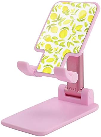 אמנות צהובה לימון טלפון סלולרי מתקפל עמדת עריסה מתכווננת מחזיק טלפון שולחן עבודה מתאים לכל 4-13 סמארטפונים בגודל אחד