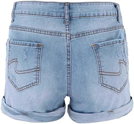 מכנסיים קצרים של ג'ינס ג'ינס קסרים עם מותניים גבוהים מכנסיים קצרים בקיץ חופשה מזדמנים חופשה חוף מכנסיים קצרים טרקלין נוחית אימון אלסטי