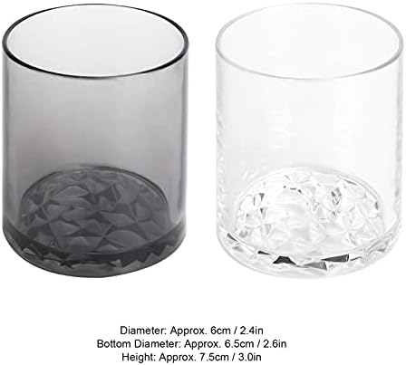 זכוכית מים 200 מל חומר אקרילי תחתון דפוס רומבוס עיצוב מים אידיאלי למים, מיץ, קוקטיילים ותה קרח