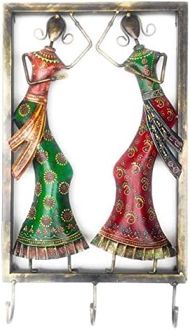 Mohanjodero ברזל אלגנטי/מתכת רג'סטאן מלאכת יד הודית ריקודים גברת מפתח מחזיקה/קולב בדים