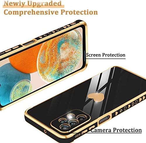 Atump for Samsung Galaxy A23 5G Case עם מגן מסך HD הגנה אטומה לזעזוע, אהבה ציפוי לב נשים חמודות חמוד TPU יוקרתי מארז אלגנטי לגלקסי A23
