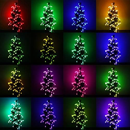 אורות מיתרי LED משתנים צבע 50ft נצנוץ אורות חג מולד עם שלט רחוק 32 תאורות מצב