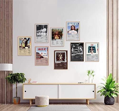 לאנה דל ריי פוסטרים אלבום פוסטר מוסיקה למוזיקה לחדר אמנות קיר בד אסתטי לחדר לעיצוב חדר נוער ונערות לא ממוסגר