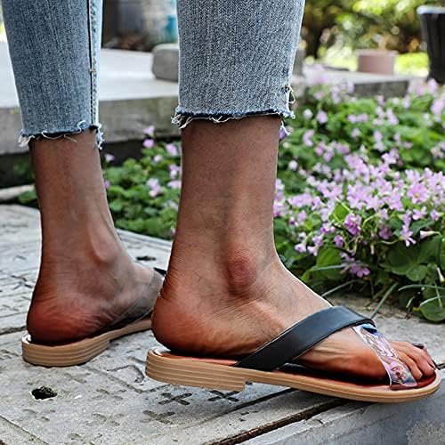 נעלי בית לנשים מקורות חיצוניות אחת צלב אחד שטוח שטוח בקיץ תחתון קו שקוף קו כפכפים קיץ סנדלים מטושטשים נעלי מים מכפפות מקלחת מטושטשות