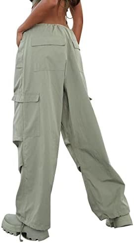 מכנסי מטען רחבים של KMBangi מכנסי טרנינג רגל נמוכים מכנסי טרנינג רגל רחבים מרובי כיסים מזדמנים מכנסי מצנח רופפים מכנסיים מכנסיים