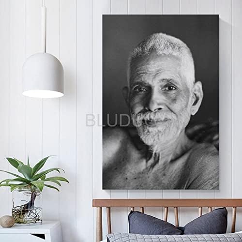 Bludug Ramana Maharshi Portraile שמן על בד הדפסת בד פוסטרים והדפסים תמונות אמנות קיר לסלון לעיצוב חדר שינה 08x12 אינץ '