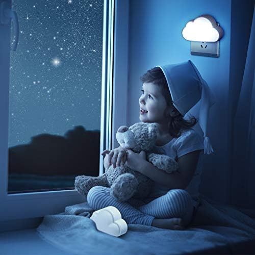 הונוסון 2 חתיכות חיישן הוביל לילה אורות התוספת קיר לילה מנורה לילדים ענן הוביל לילה אורות עם שחר חיישן דקורטיבי מנורת לילה לילדים בנות