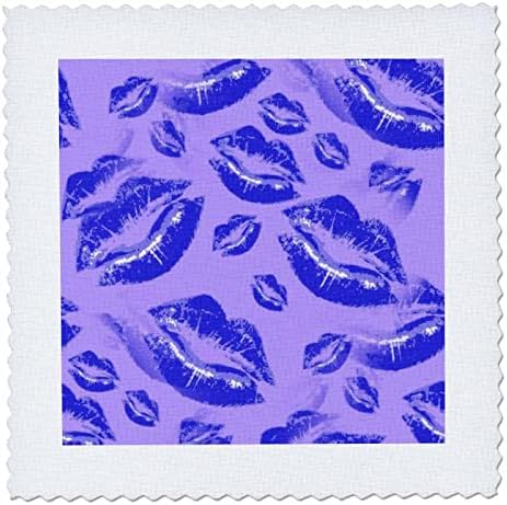 3רוז שתי נשיקות התנגשו שפתיים שפתיים כחולות מודגשות-ריבועי שמיכה