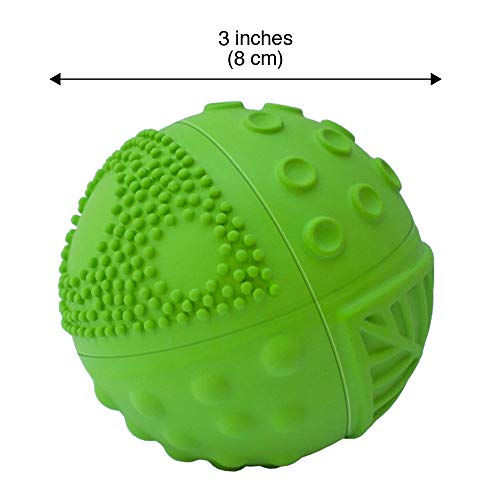 Caaocho טהור גומי כדור חושי חושי - חור אטום, מקדם התפתחות חושית, צבעים בהירים, סדרן מושלם, BPA חופשי, PVC חופשי, כדור חושי ללא חור לתינוק