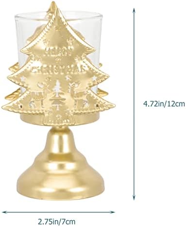 עץ חג המולד פמוטים מתכת עץ חג המולד פמוט עבור חג המולד בית מסיבת שולחן מנטל קישוטי זהב מתכת סטנד