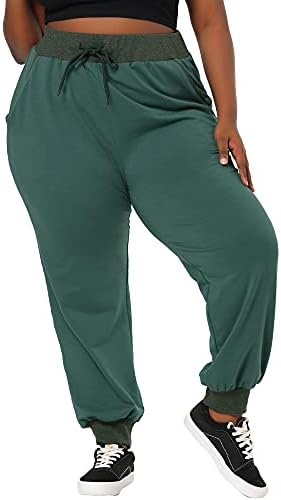 מכנסי טרנינג UXCell לנשים 2023 פלוס גודל גודל גודל המותניים המותניים ספורט מכנסי כושר מכנסי כושר