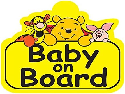 2 יח 'תינוק על הסיפון - דוב חמוד - מדבקת מצוירת לפגוש מכוניות, משאית, מחשב נייד, דלת