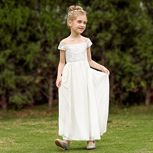 פרח ילדה שמלת אונליין שיפון שמלה עבור בנות יום הולדת חתונה מסיבת הקודש שמלות