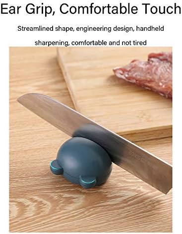 הואנגסינג-מיני סכין מחדד, צפרדע צורת קריקטורה מטבח אבן משחזת, מטבח ושף ידני ידית סכין מחדד, לבן קורונדום סכין חידוד כלי כדי לעזור תיקון