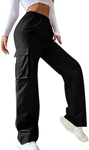 מכנסי רץ לנשים, מכנסי טרנינג קלים משקל עם כיסים, מכנסי טרקלין אתלטי מזדמנים, מכנסי רגל רחבים
